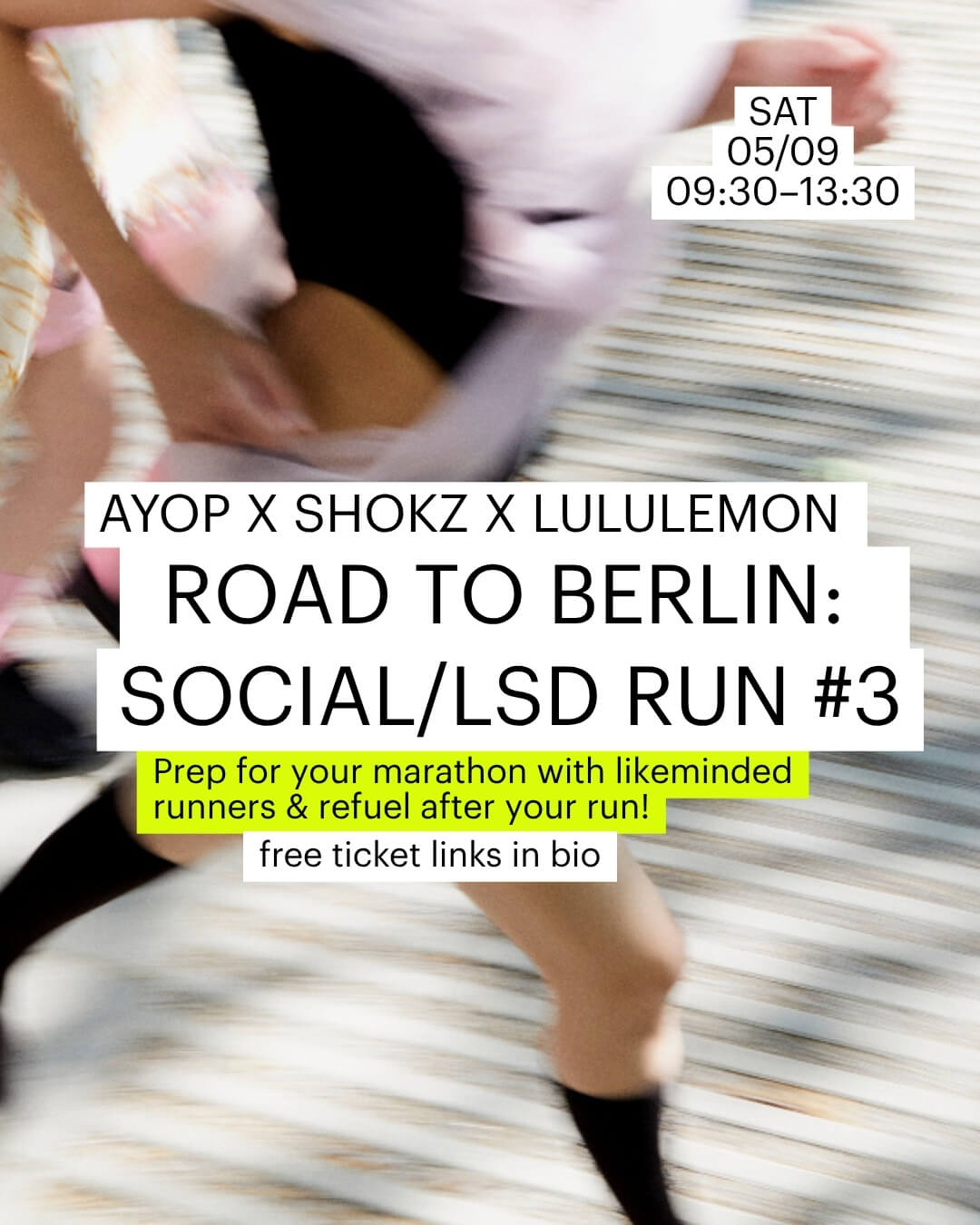 AYOP x Shokz x Lululemon - Road to Berlin: Social/LSD Run #3 , 05/09