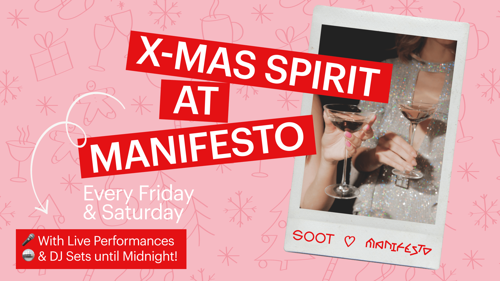 Weihnachtsfreude bei Manifesto ⎮ Live-Musik, DJ-Sets & Happy Hour